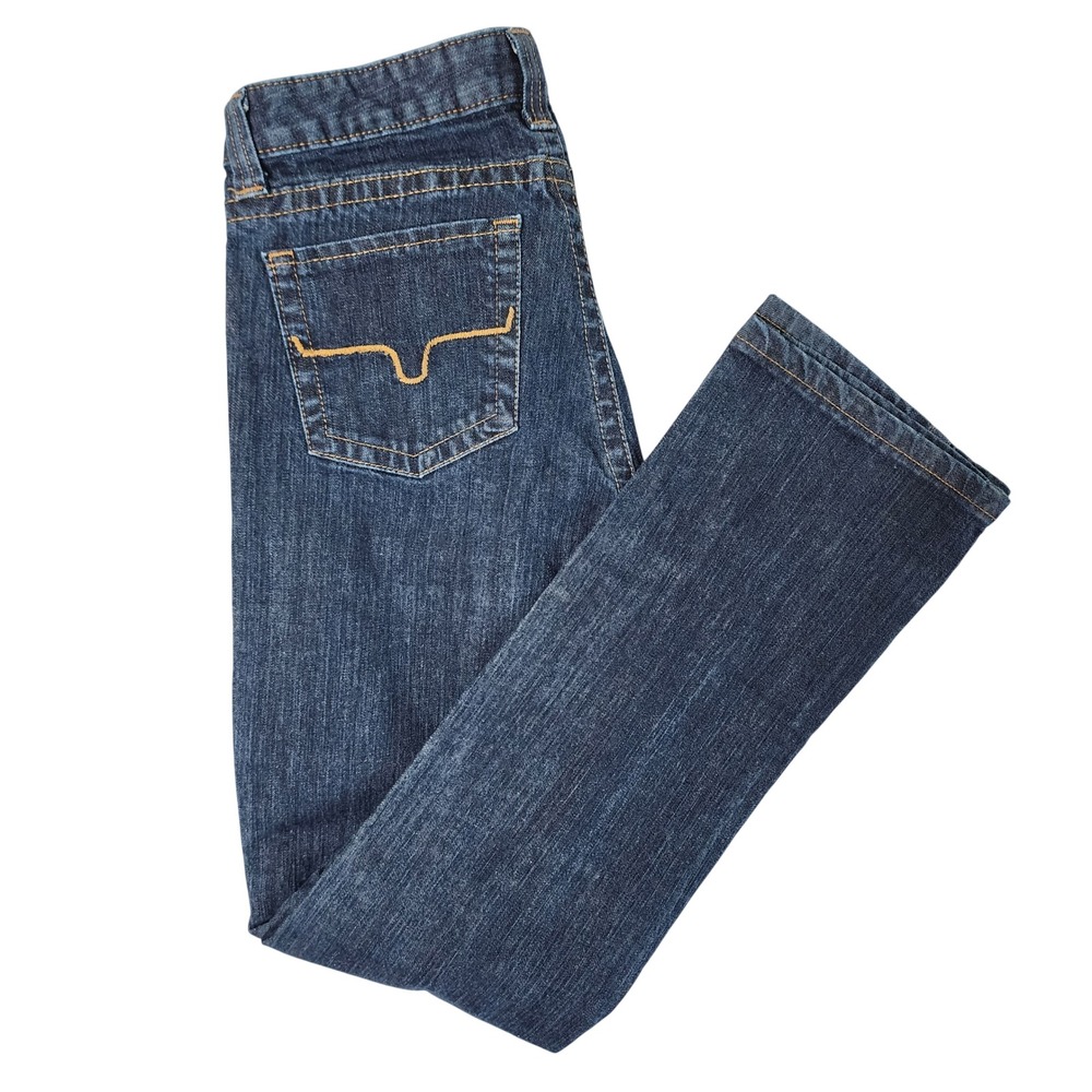 Kimes Ranch Betty Jeans Women 8/34 Dark Wash Straight Leg Western Cowgirl Rodeo